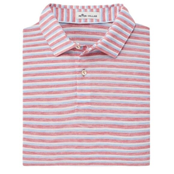 Peter Millar Dri-Release Natural Touch Melange Jersey SS‎ Polo XXL Pink Winstar - Picture 1 of 11